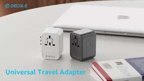 Universal Travel Adapter, International Travel Plug Adapter with 2 USB-C(PD 20W) ＆ 1 USB-A Ports, All in One Portable Adaptor, for USA, UK, EU, AU ＆ 224+ Countries (Black)